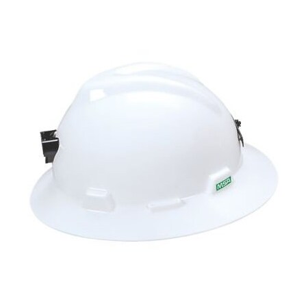 Msa Safety Hat, V-Gard, Lb/Ch, Fas-Trac, White 815009